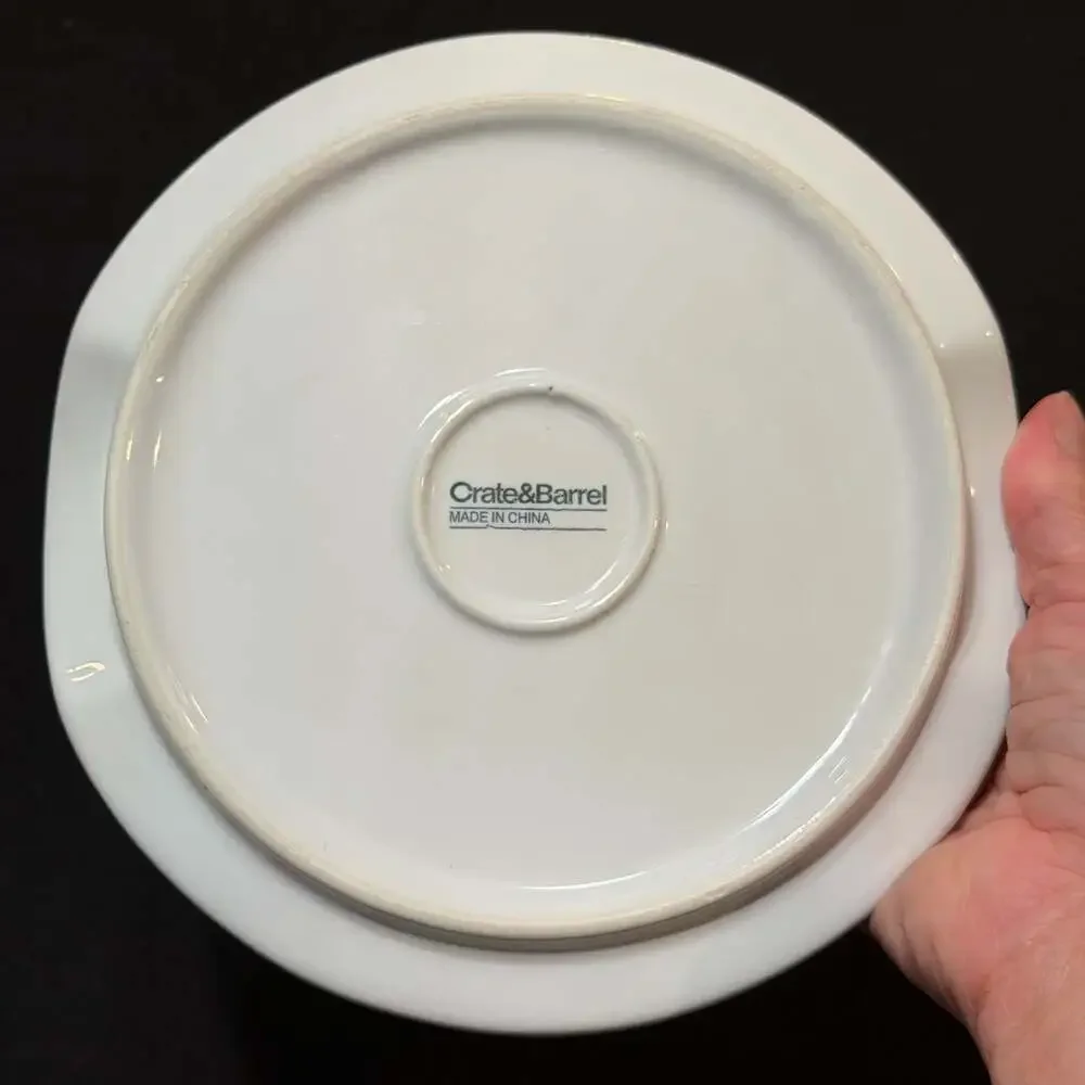 Crate & Barrel White Stoneware Brie Baker Cheese Dish with Vented Lid